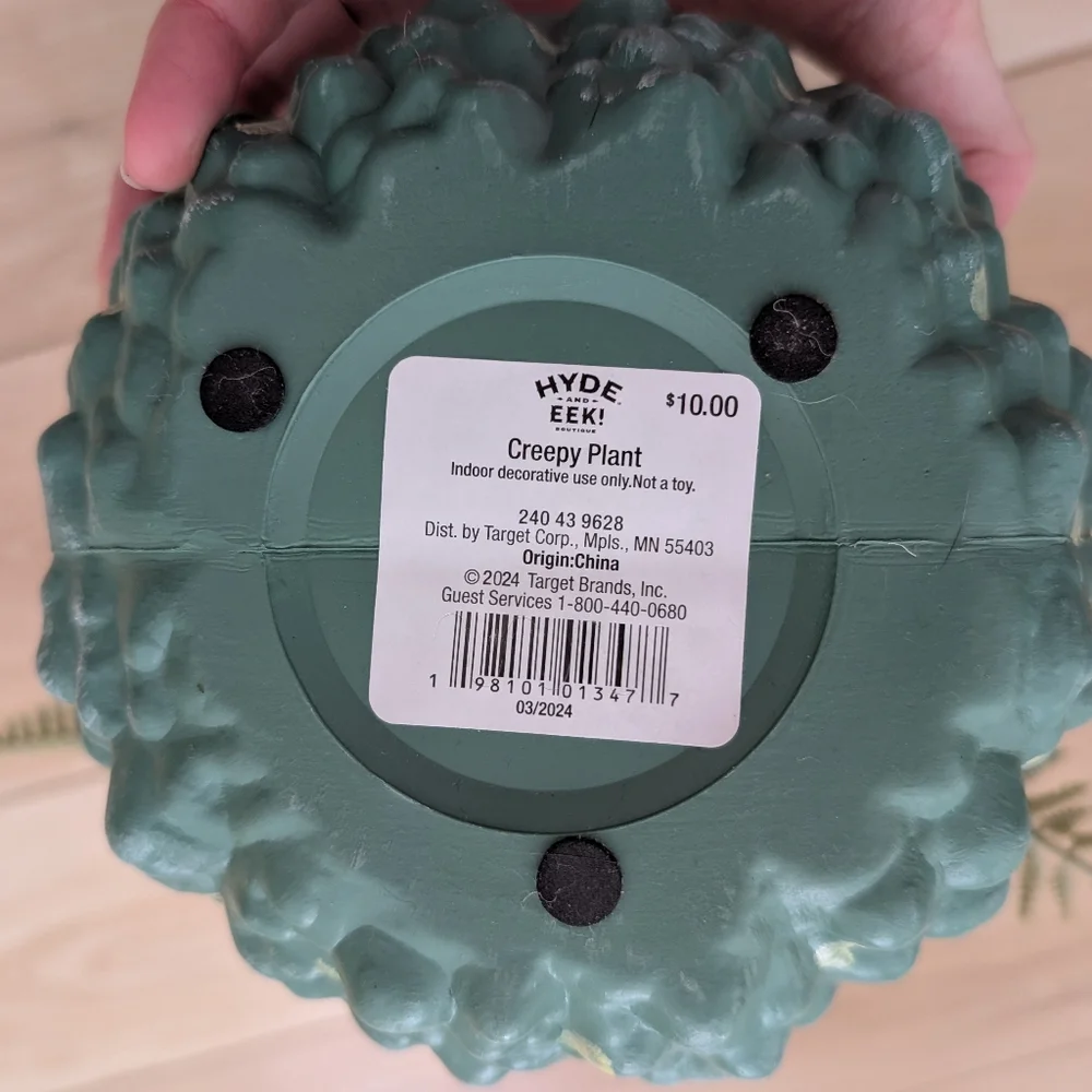 Green Halloween Pumpkin Planter with Mushrooms From Target Hyde And Eek